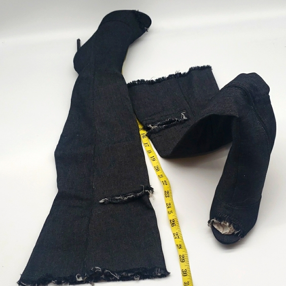 LILANA JEANS BOOTS SIZE 8 1/2 COLOR BLACK 30 INCHES TALL ( OVER THE KNEES BOOTS - Picture 7 of 13